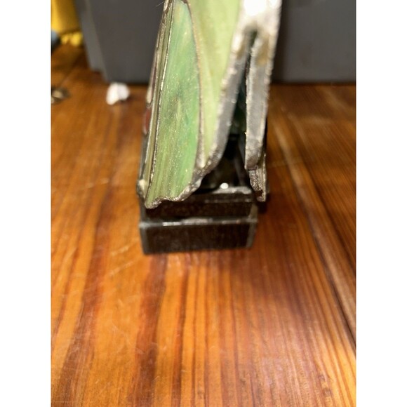 STAINED GLASS ROOSTER TEALIGHT CANDLE LAMP VINTAGE NON -ELECTRIC - Picture 5 of 9